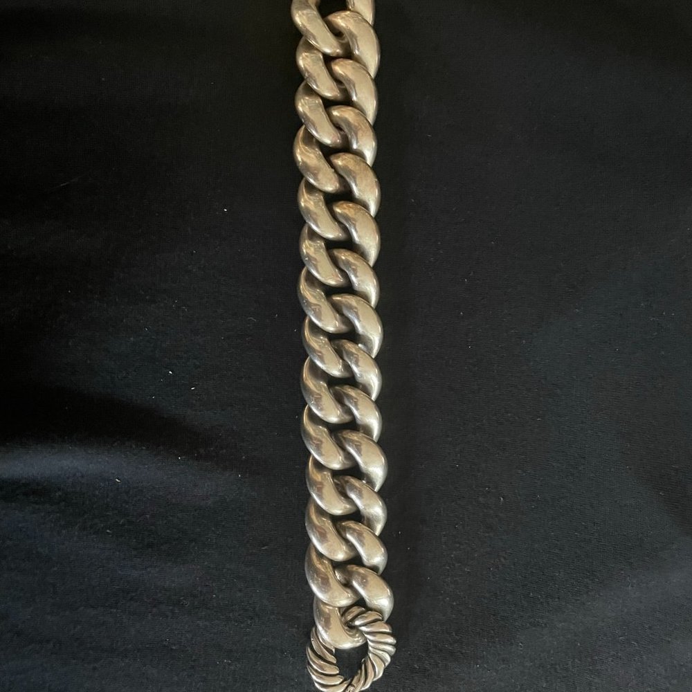 David Yurman Silver Chunky Curb Link Bracelet